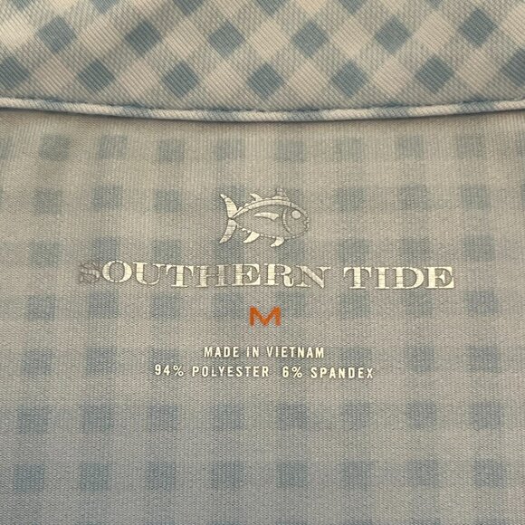 Southern Tide Mens Light Blue Gingham Size Medium - Picture 4 of 4